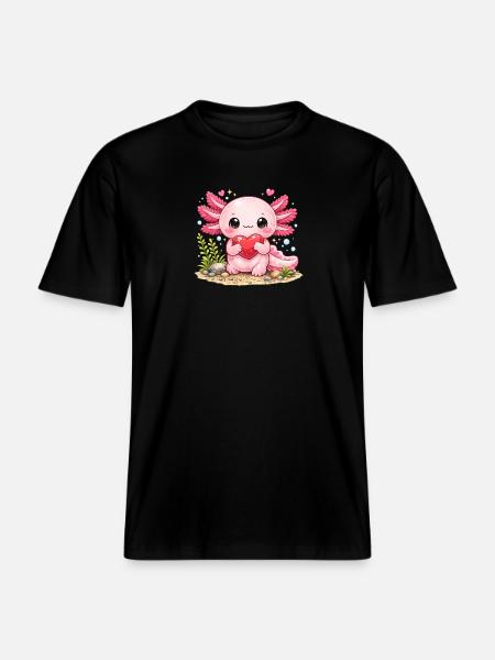 Axolotl - RELAXED FIT Unisex Organic T-Shirt - Schwarz