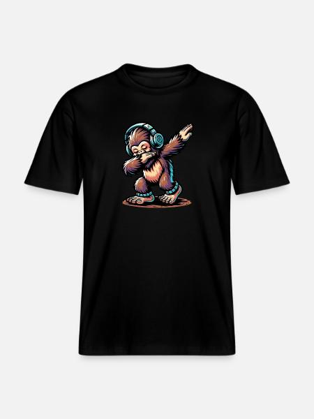 Dabbing Bigfoot -  RELAXED FIT Unisex Organic T-Shirt - black
