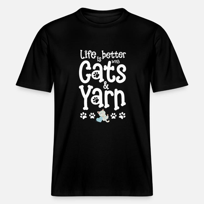 Chat Chats -  T-shirt unisexe RELAXED FIT en coton bio - noir