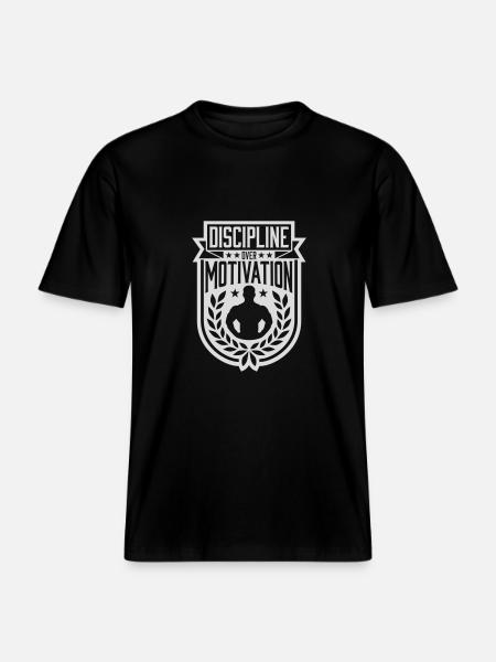 discipline over motivation quote - RELAXED FIT Unisex Organic T-Shirt - black