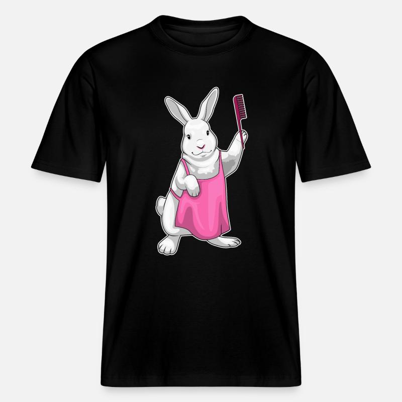Peigne de coiffeur Bunny -  T-shirt unisexe RELAXED FIT en coton bio - noir