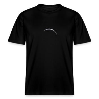 Mond -  RELAXED FIT Unisex Organic T-Shirt - Schwarz - Vorne - Alina (178cm) & Michal (187cm)