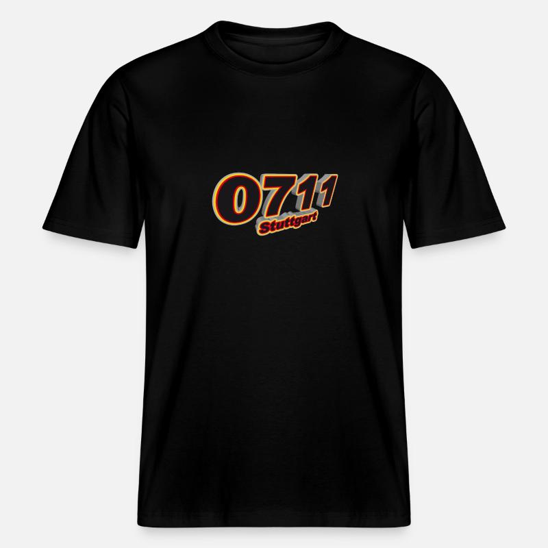 0711 Stuttgart -  RELAXED FIT Unisex Organic T-Shirt - black