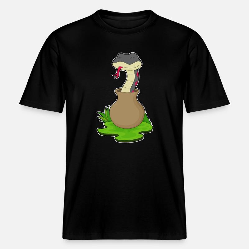 Vase Serpent -  T-shirt unisexe RELAXED FIT en coton bio - noir