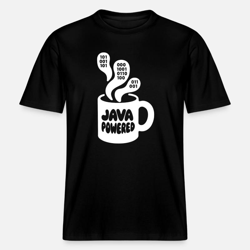 Java Powered Mug: Binary Steam - RELAXED FIT Unisex Organic T-Shirt - Schwarz