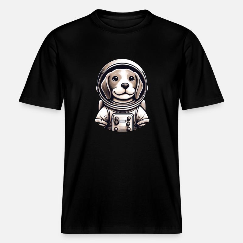 Aventure spatiale de l’astronaute Beagle -  T-shirt unisexe RELAXED FIT en coton bio - noir