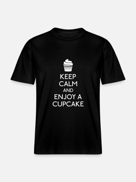 Keep Calm Cupcake - T-shirt unisexe RELAXED FIT en coton bio - noir