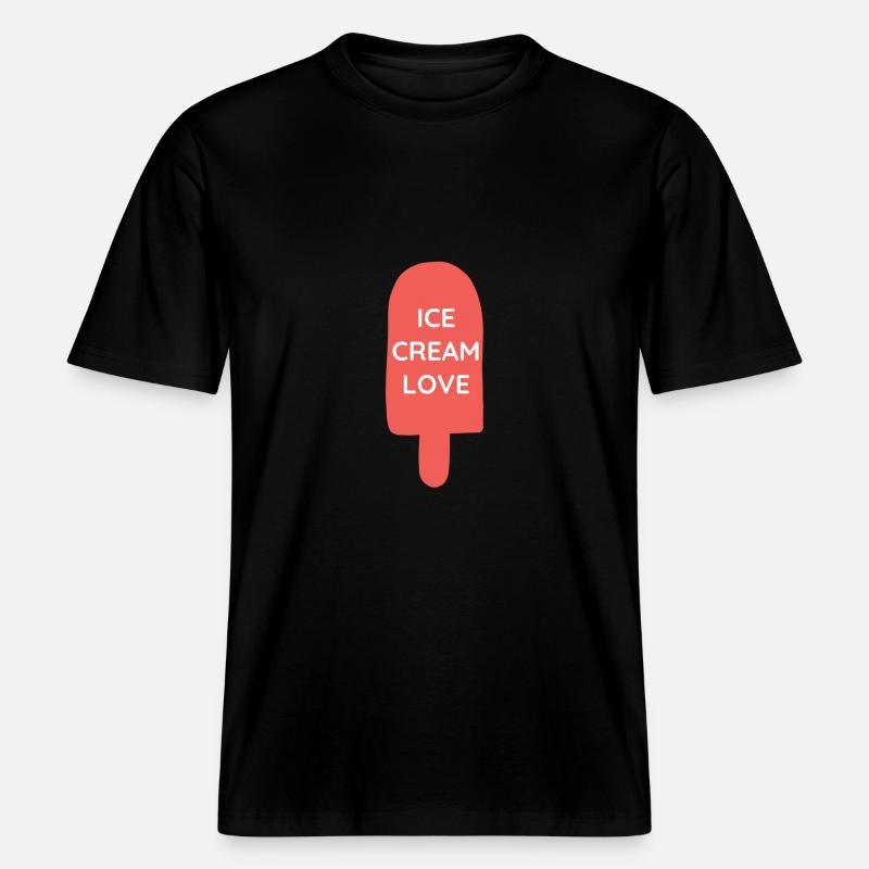 Eisliebe Eiscreme Liebe Eis - RELAXED FIT Unisex Organic T-Shirt - Schwarz