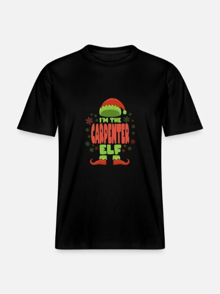 Carpenter Christmas Elf -  RELAXED FIT Unisex Organic T-Shirt - black