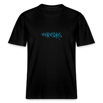 Schnäppchenjäger und Hobbykoch -  RELAXED FIT Unisex Organic T-Shirt - Schwarz - Vorne - Alina (178cm) & Michal (187cm)