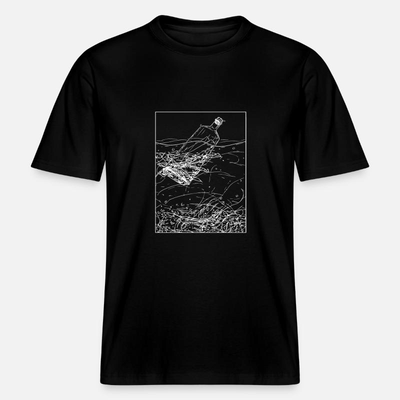 Message in a bottle -  RELAXED FIT Unisex Organic T-Shirt - black