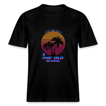 Bring mich zurück -  RELAXED FIT Unisex Organic T-Shirt - Schwarz - Vorne - Alina (178cm) & Michal (187cm)