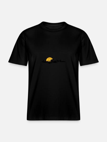 Skyline - Küste Fehmarn -  RELAXED FIT Unisex Organic T-Shirt - Schwarz