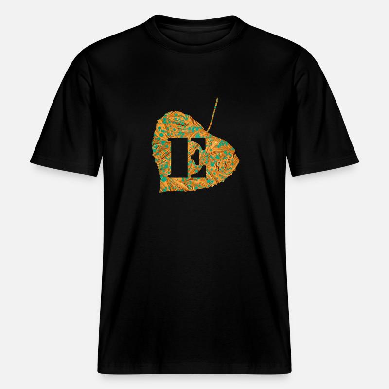 Feuille E 95 E -  T-shirt unisexe RELAXED FIT en coton bio - noir