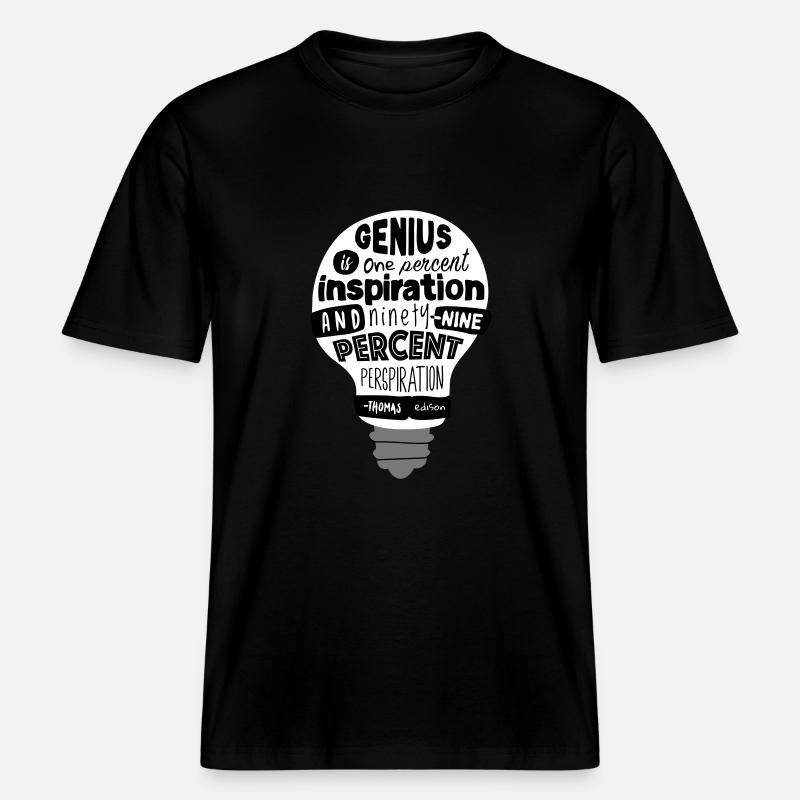 devis | Thomas Edison -  T-shirt unisexe RELAXED FIT en coton bio - noir