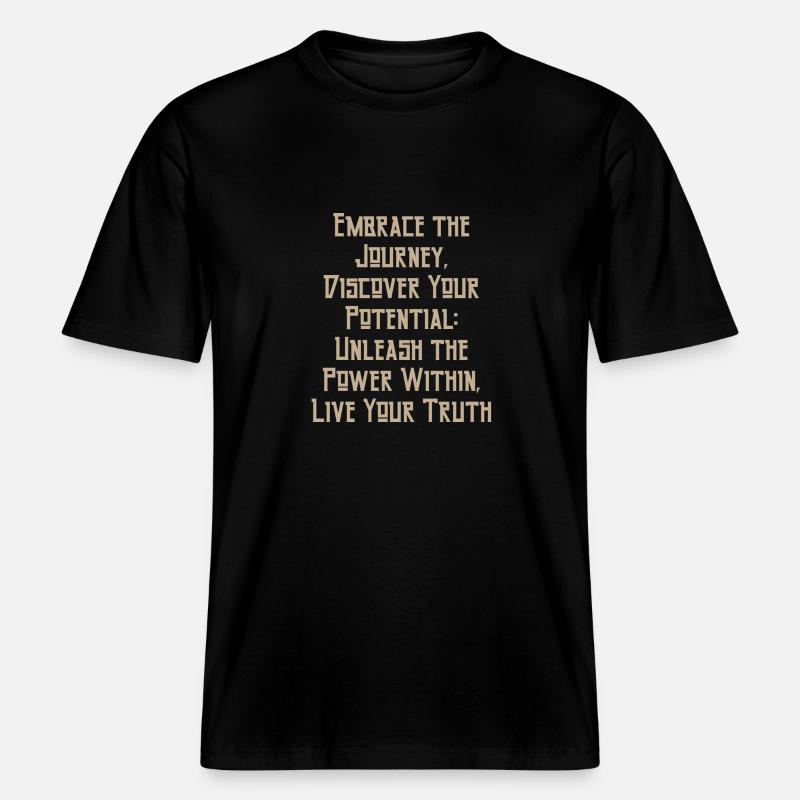 Conception de texte -  T-shirt unisexe RELAXED FIT en coton bio - noir