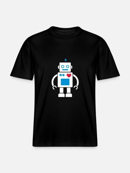 Robot #2_3c - RELAXED FIT Unisex Organic T-Shirt - black