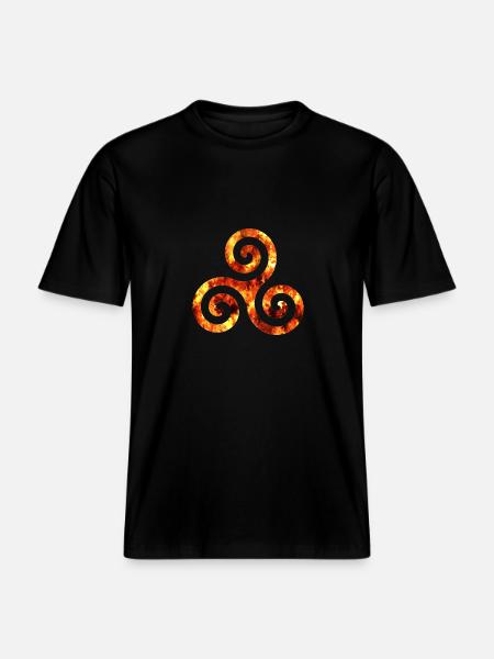 celtic symbol 1 fire -  RELAXED FIT Unisex Organic T-Shirt - black