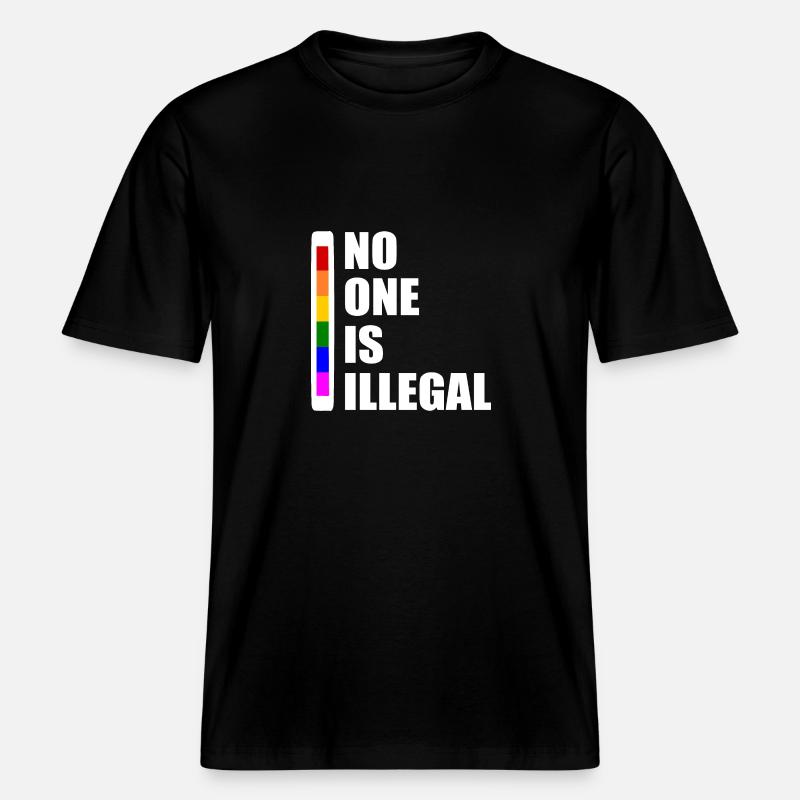 No one is illegal - T-shirt unisexe RELAXED FIT en coton bio - noir