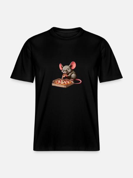 Lab Rat Pizza Adventure Funny - RELAXED FIT Unisex Organic T-Shirt - black