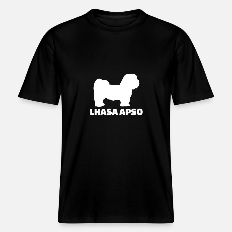 Lhasa Apso -  T-shirt unisexe RELAXED FIT en coton bio - noir