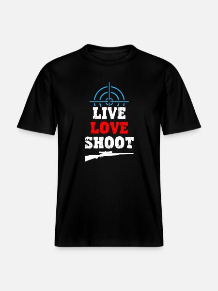 Live Love Shoot - Sniper - RELAXED FIT Unisex Organic T-Shirt - black