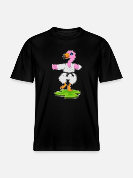 Flamingo Karate Martial Arts -  RELAXED FIT Unisex Organic T-Shirt - black
