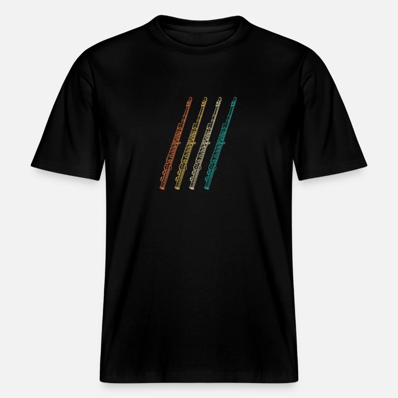 Flötist Evolution Querflöte -  RELAXED FIT Unisex Organic T-Shirt - Schwarz