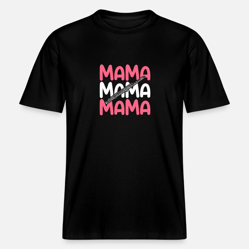 Flötist Mama Mutter Querflöte - RELAXED FIT Unisex Organic T-Shirt - Schwarz