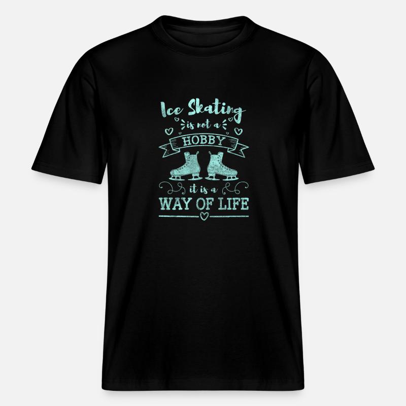Eisläufer Eisbahn Extremsport -  RELAXED FIT Unisex Organic T-Shirt - Schwarz