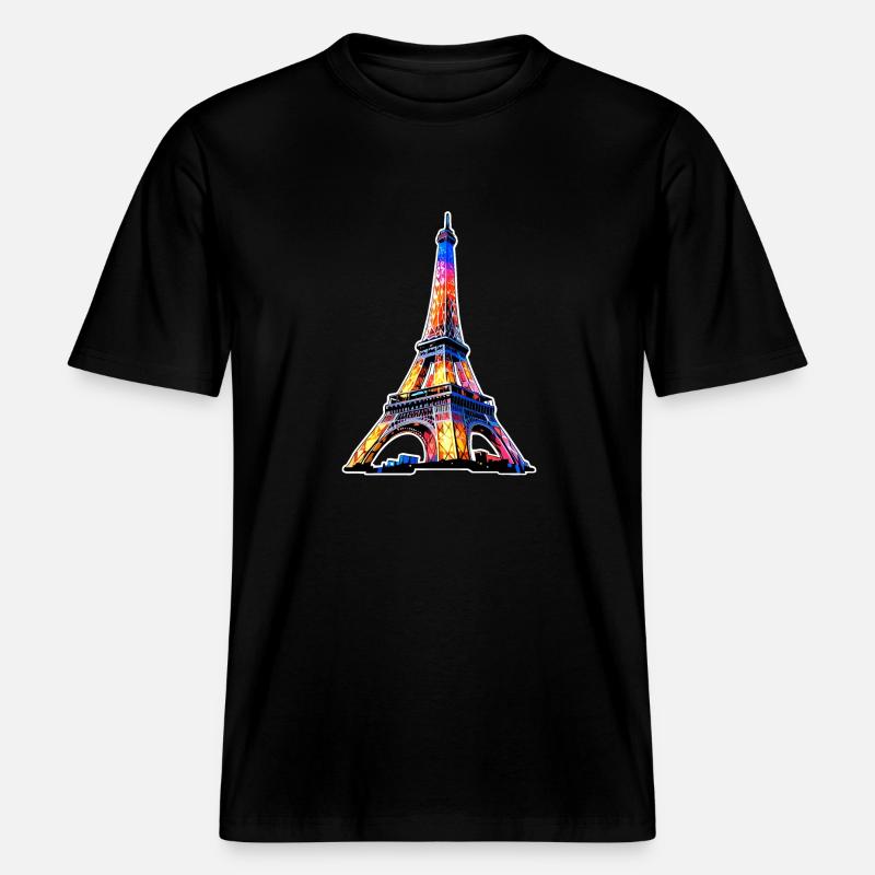 Eiffelturm #3 -  RELAXED FIT Unisex Organic T-Shirt - Schwarz