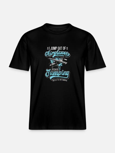 Skydiving Jump Height - RELAXED FIT Unisex Organic T-Shirt - black