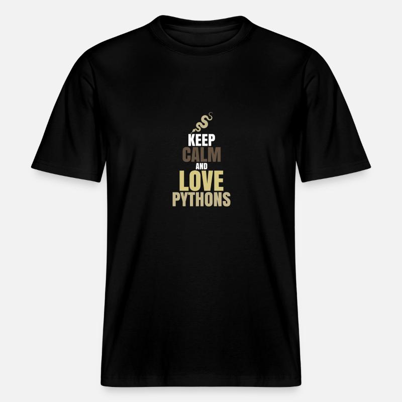 python -  T-shirt unisexe RELAXED FIT en coton bio - noir