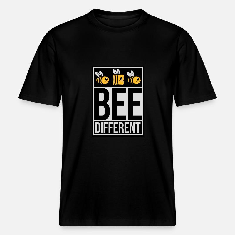 bee different Spruch Zitat -  RELAXED FIT Unisex Organic T-Shirt - Schwarz