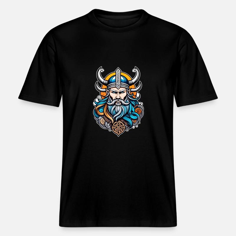 Wikinger Odin Thor Walhalla -  RELAXED FIT Unisex Organic T-Shirt - Schwarz