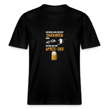 Ski Apres ski -  RELAXED FIT Unisex Organic T-Shirt - Schwarz - Vorne - Alina (178cm) & Michal (187cm)