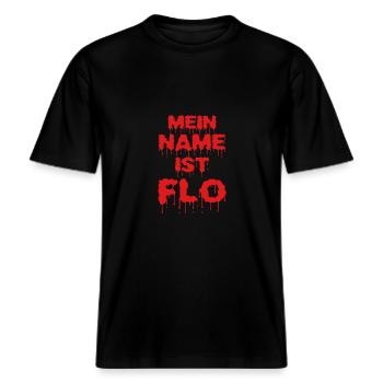 Florian -  RELAXED FIT Unisex Organic T-Shirt - black - Front - Alina (178cm) & Michal (187cm)