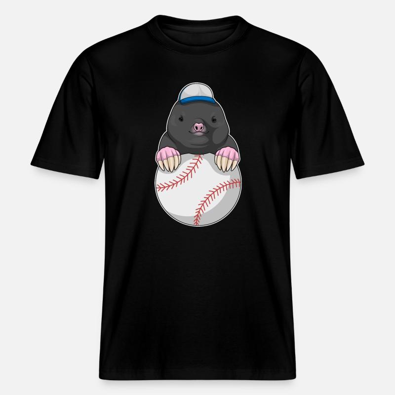 Mole Cap Baseball -  T-shirt unisexe RELAXED FIT en coton bio - noir