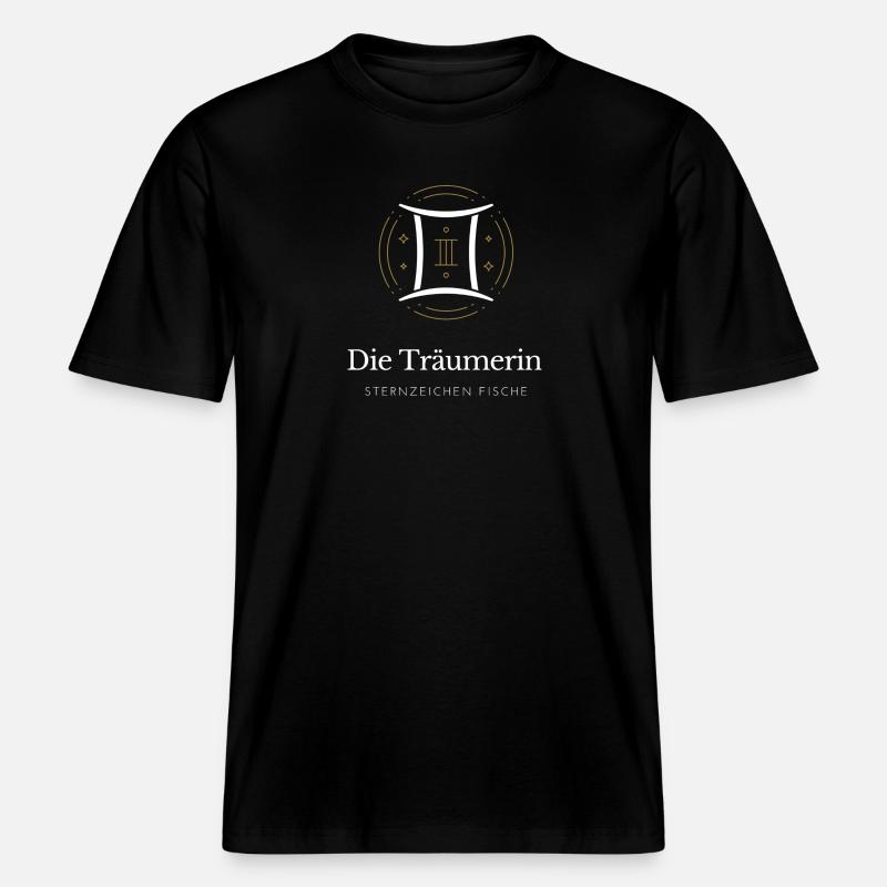 Pisces Träumerin Sternzeichen Muster -  RELAXED FIT Unisex Organic T-Shirt - Schwarz