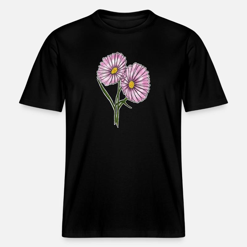 Gänseblümchen -  RELAXED FIT Unisex Organic T-Shirt - Schwarz