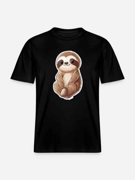 Sloth - RELAXED FIT Unisex Organic T-Shirt - black