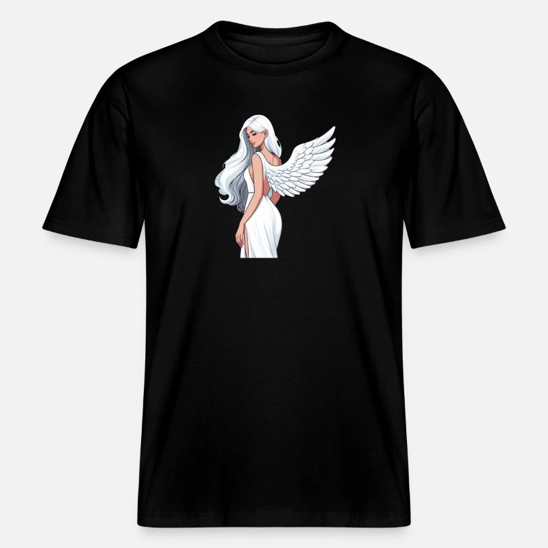 Héroïne Ailée Céleste -  T-shirt unisexe RELAXED FIT en coton bio - noir
