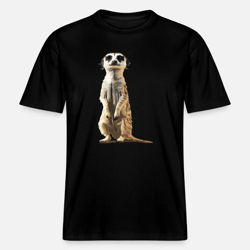 Suricate Erdmännchen -  T-shirt unisexe RELAXED FIT en coton bio - noir