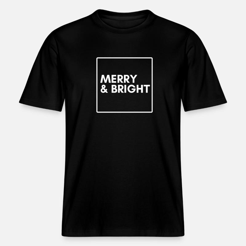 Merry & Bright: Moderner Weihnachtspullover -  RELAXED FIT Unisex Organic T-Shirt - Schwarz
