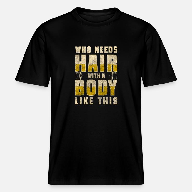 Haarlos Haarschnitt Männerproblem -  RELAXED FIT Unisex Organic T-Shirt - Schwarz