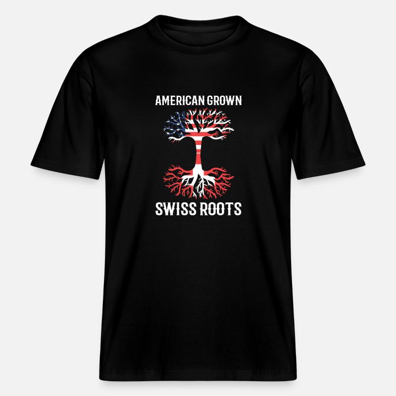 Schweiz Schweizer Schweizerdeutsch - RELAXED FIT Unisex Organic T-Shirt - Schwarz