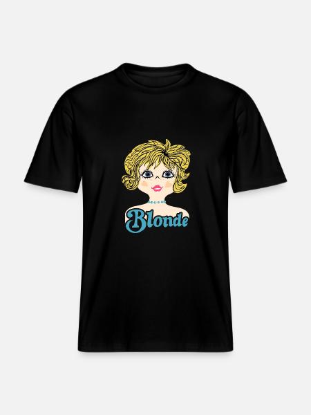 Retro Illustration Blonde - RELAXED FIT Unisex Organic T-Shirt - black