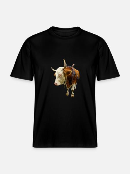 cow beef cow cow animal animal -  RELAXED FIT Unisex Organic T-Shirt - black