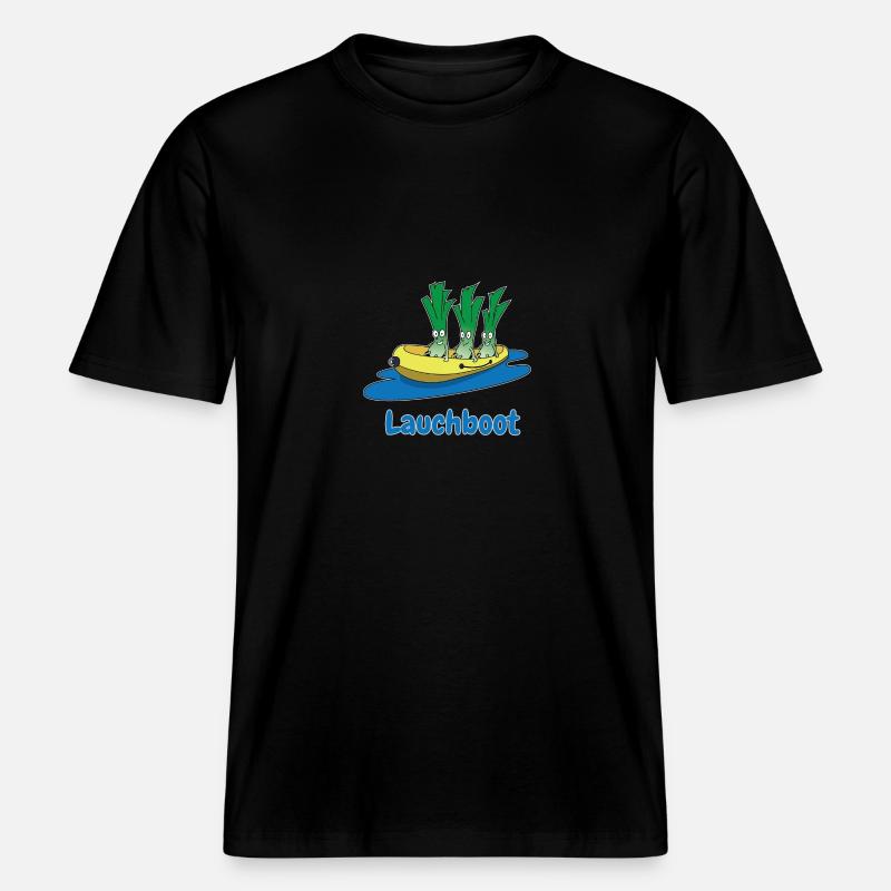 Lauchboot Lauch Schlauchboot Witzige Geschenkidee -  RELAXED FIT Unisex Organic T-Shirt - Schwarz