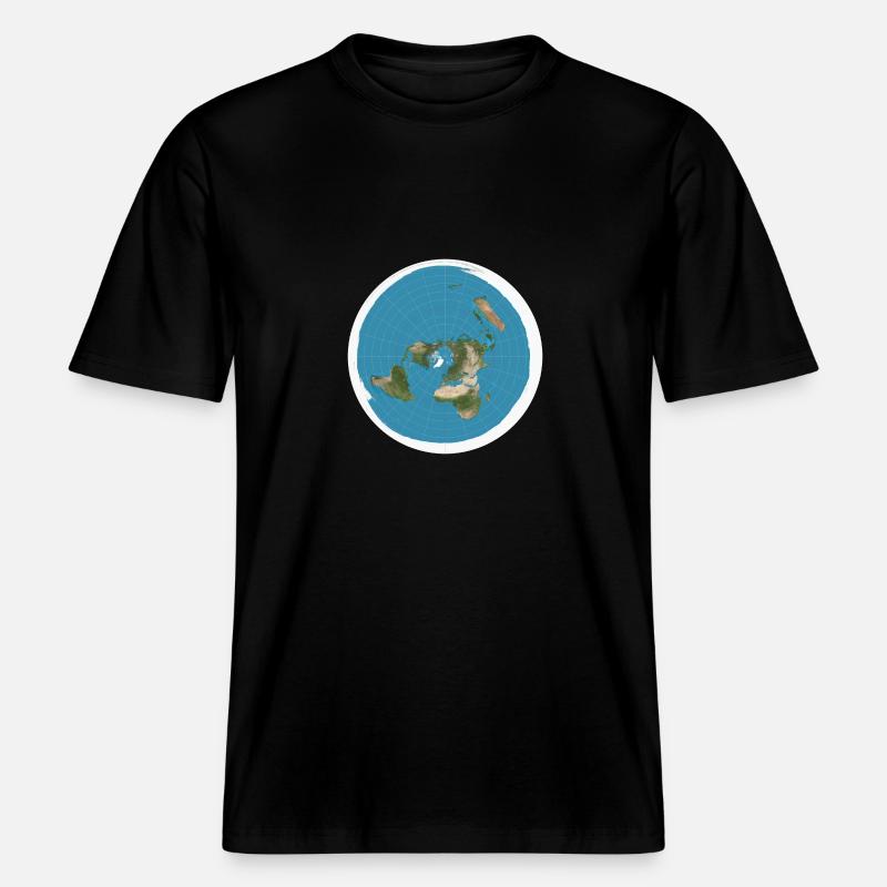 Flat earth map - RELAXED FIT Unisex Organic T-Shirt - black